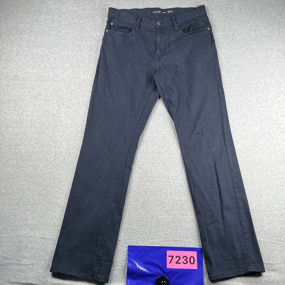 Old Navy Navy Blue Straight Jeans Mens Size 34x34 Built In Flex Casual